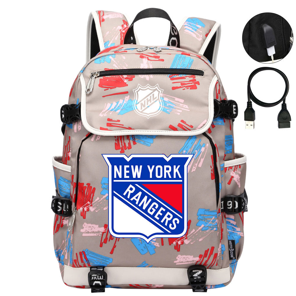 New York Rangers Hockey League Backpack School Notebook Travel Bag