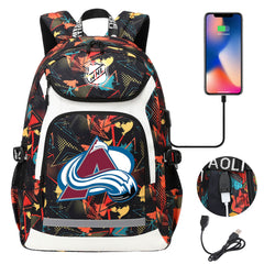 Colorado Avalanche Hockey League Backpack School Notebook Travel Bags With USB