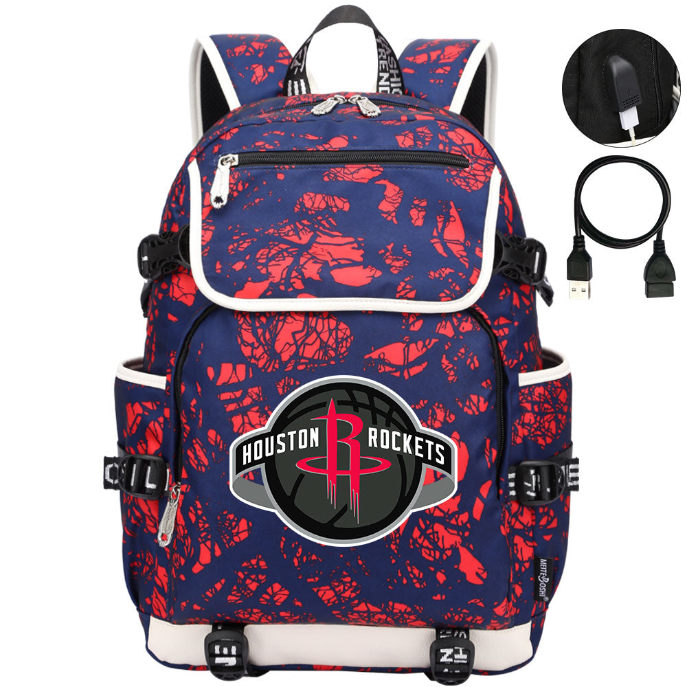 Houston Rockets Backpack School Notebook Travel Bags