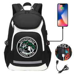 Roughriders Hockey  Backpack School Notebook Travel Bags With USB