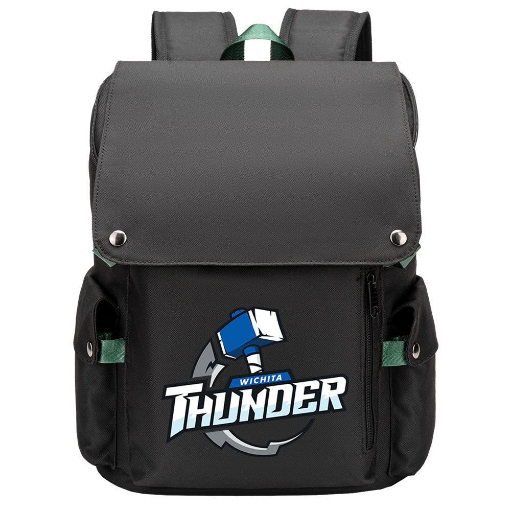Wichita Thunder Hockey Team School Backpack Oxford Laptop Bag