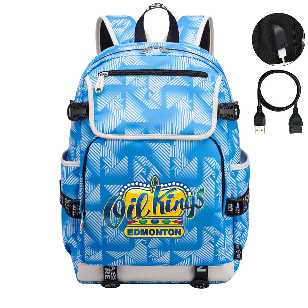 Edmonton Oil Kings Hockey League Backpack School Notebook Travel Bag