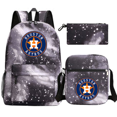 Houston Astros Baseball School Backpack Shoulder Bag Pencil Bags 3pcs Set