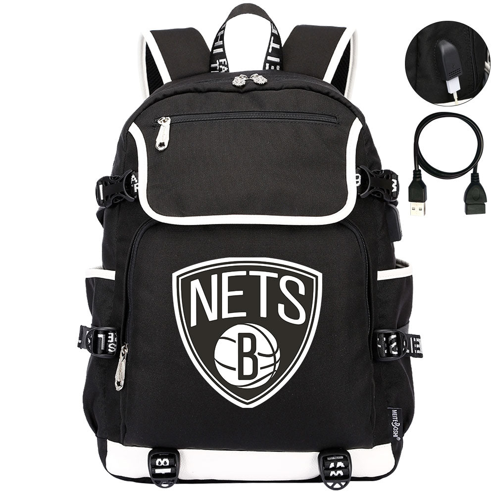 Brooklyn Nets Backpack School Notebook Travel Bags