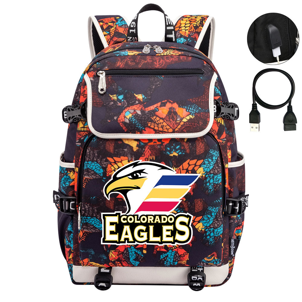 Colorado Eagles Hockey League Backpack School Notebook Travel Bag