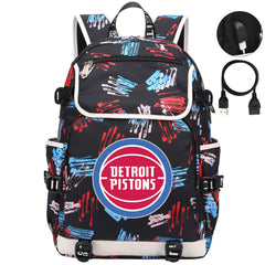 Detroit Pistons Backpack School Notebook Travel Bags