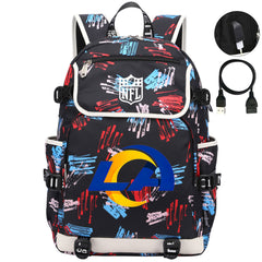 Los Angeles Rams Football Rugby Backpack School Notebook Travel Bags
