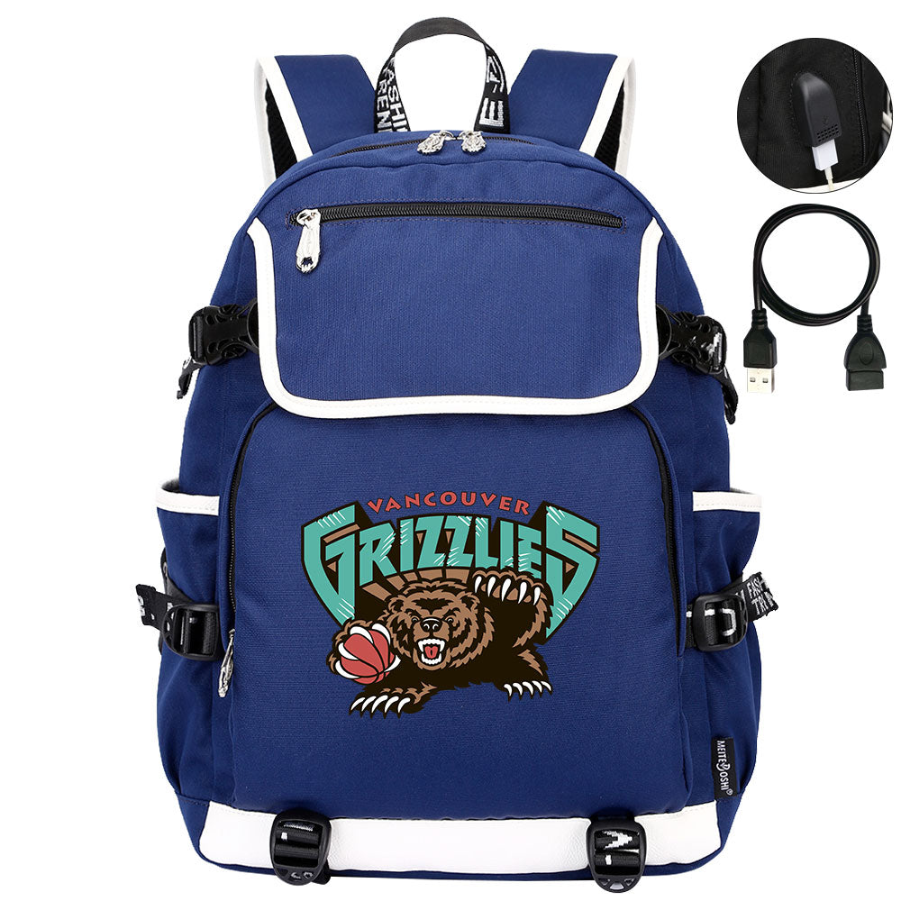 Vancouver Grizzlies Backpack School Notebook Travel Bags