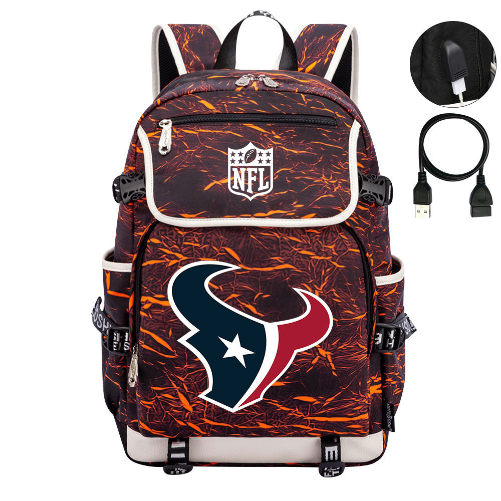 Houston Texans Hockey League Backpack School Notebook Travel Bag