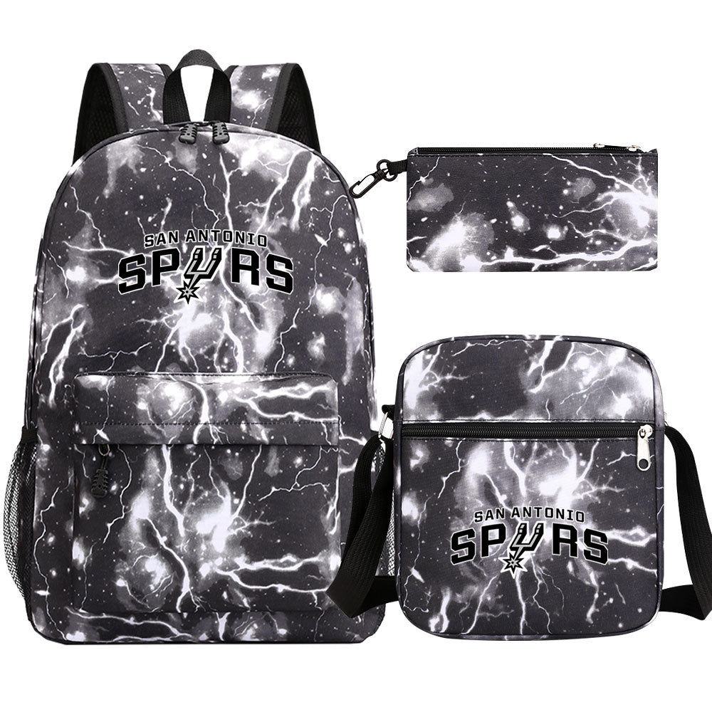 San Antonio Spurs Water  Basketball School Backpack Shoulder Bag Pencil Bags 3pcs Set