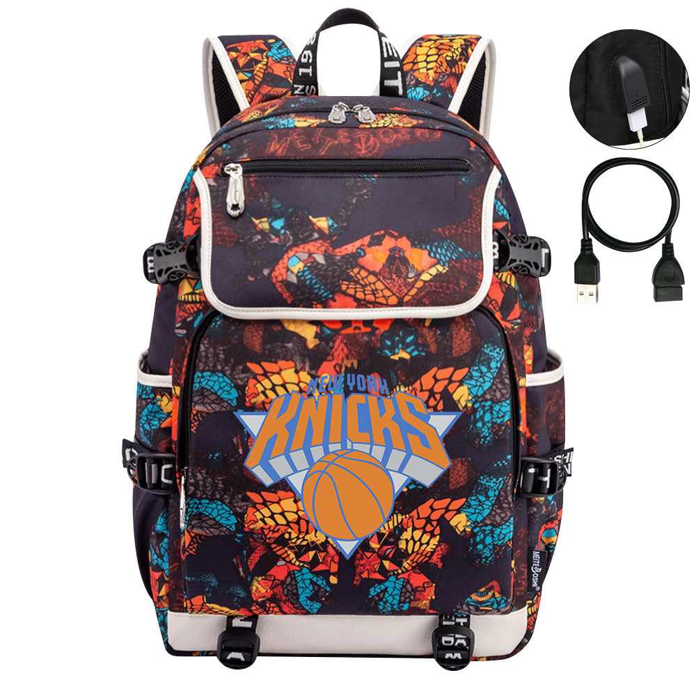 New York Knicks Backpack School Notebook Travel Bags
