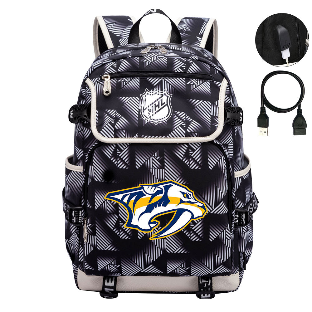 Nashville Predators Hockey League Backpack School Notebook Travel Bag