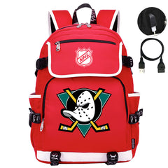 Anaheim Ducks Hockey Team Backpack School Notebook Travel Bags
