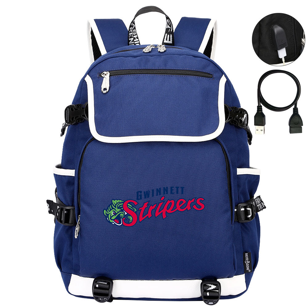 Gwinnett Stripers Backpack School Notebook Travel Bags