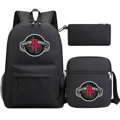 Houston Rockets Basketball School Backpack Shoulder Bag Pencil Bags 3pcs Set