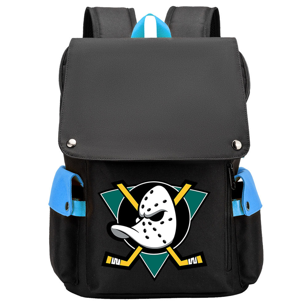 Anaheim Ducks Hockey Team Laptop Backpack Oxford School Bag