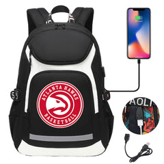 Atlanta Hawks Backpack School Notebook Travel Bags With USB
