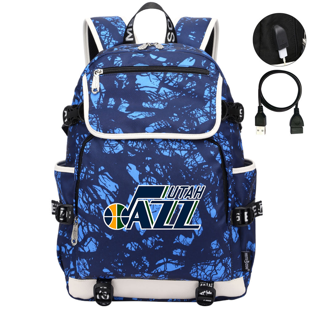 Utah Jazz Backpack School Notebook Travel Bags
