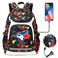 Toronto Blue Jays Backpack School Notebook Travel Bags With USB