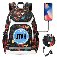 Utah Hockey Club Backpack School Notebook Travel Bags With USB
