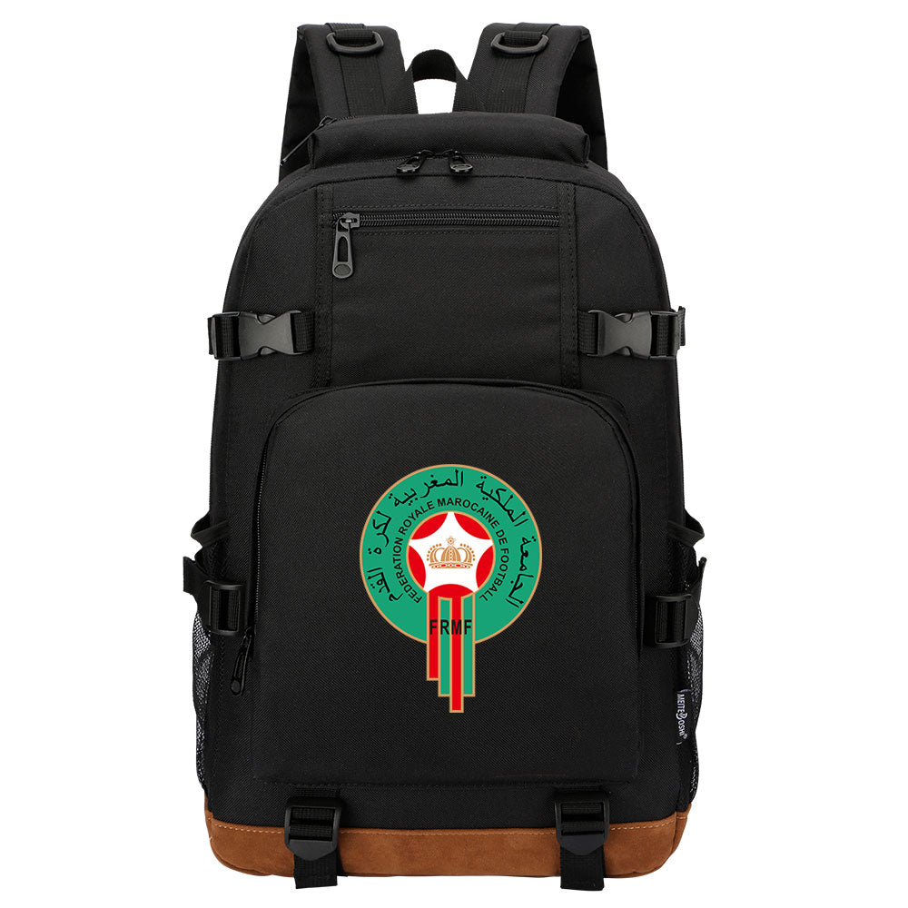 Royal Moroccan National Football Team Waterproof Backpack School Notebook Travel Bag