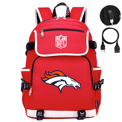 Denver Broncos Football Team Rugby Backpack School Notebook Travel Bag