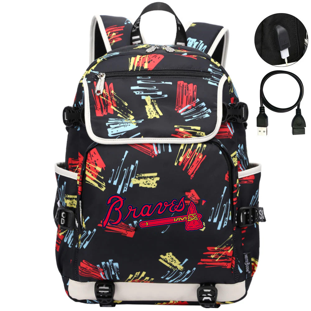 Atlanta Braves Backpack School Notebook Travel Bags