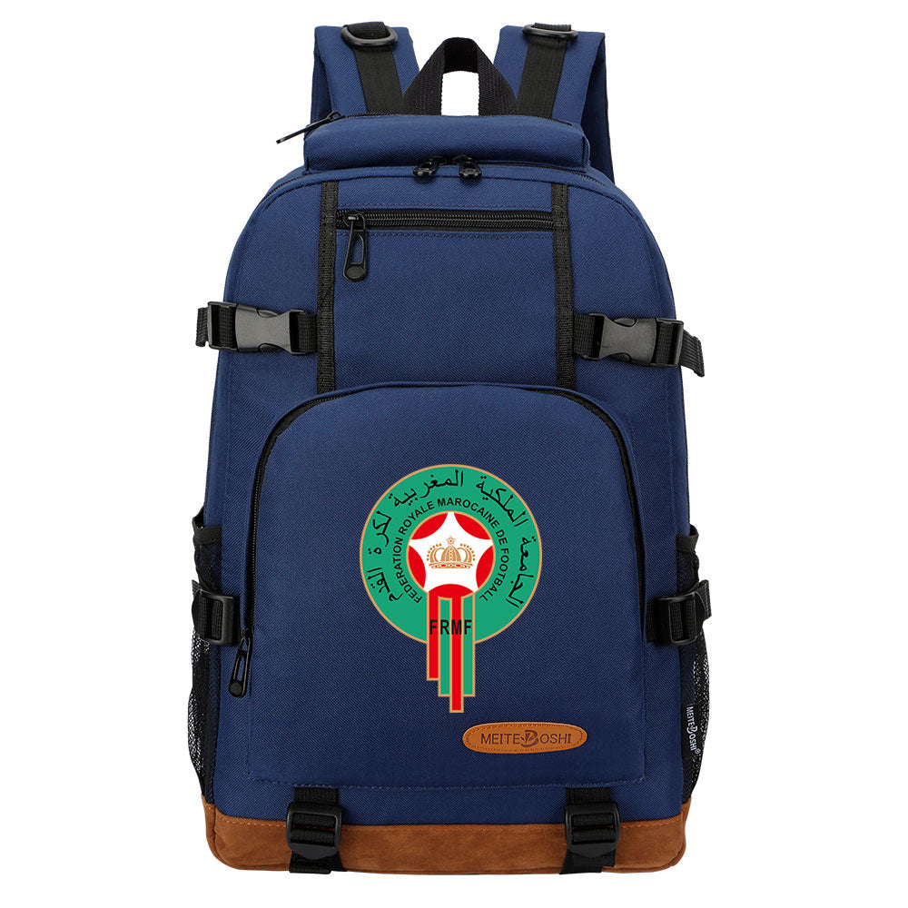 Royal Moroccan National Football Team Waterproof Backpack School Notebook Travel Bag