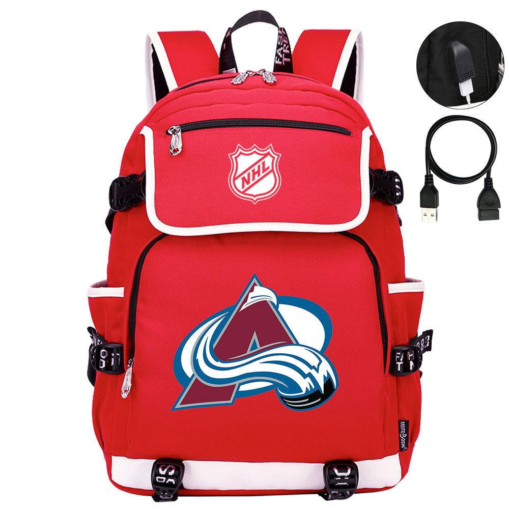 Colorado Avalanche Hockey League Backpack School Notebook Travel Bag