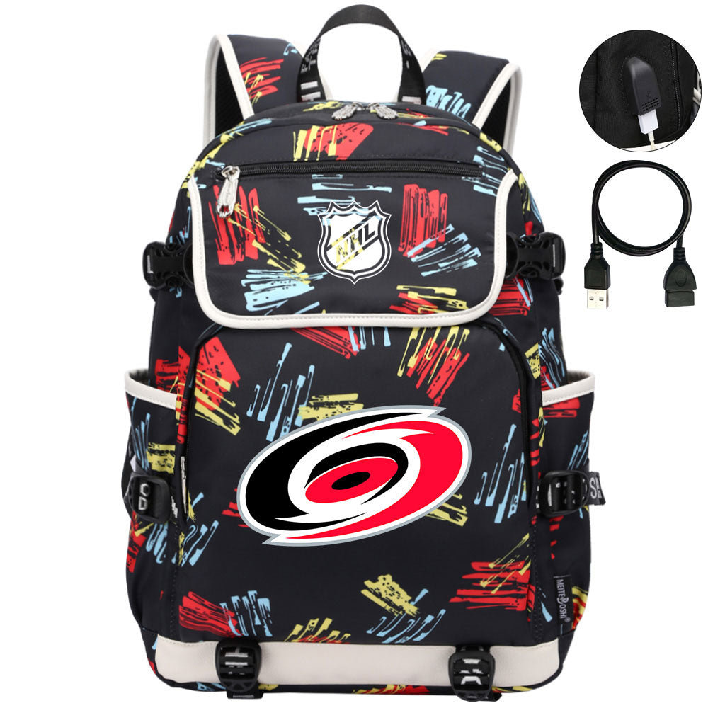 Carolina Hurricanes Hockey League Backpack School Notebook Travel Bag