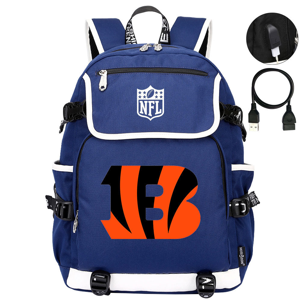 Cincinnati Bengals Football Team Rugby Backpack School Notebook Travel Bag
