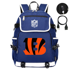 Cincinnati Bengals Football Team Rugby Backpack School Notebook Travel Bag
