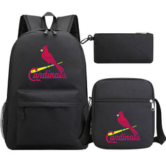 St Louis Cardinals Baseball School Backpack Shoulder Bag Pencil Bags 3pcs Set