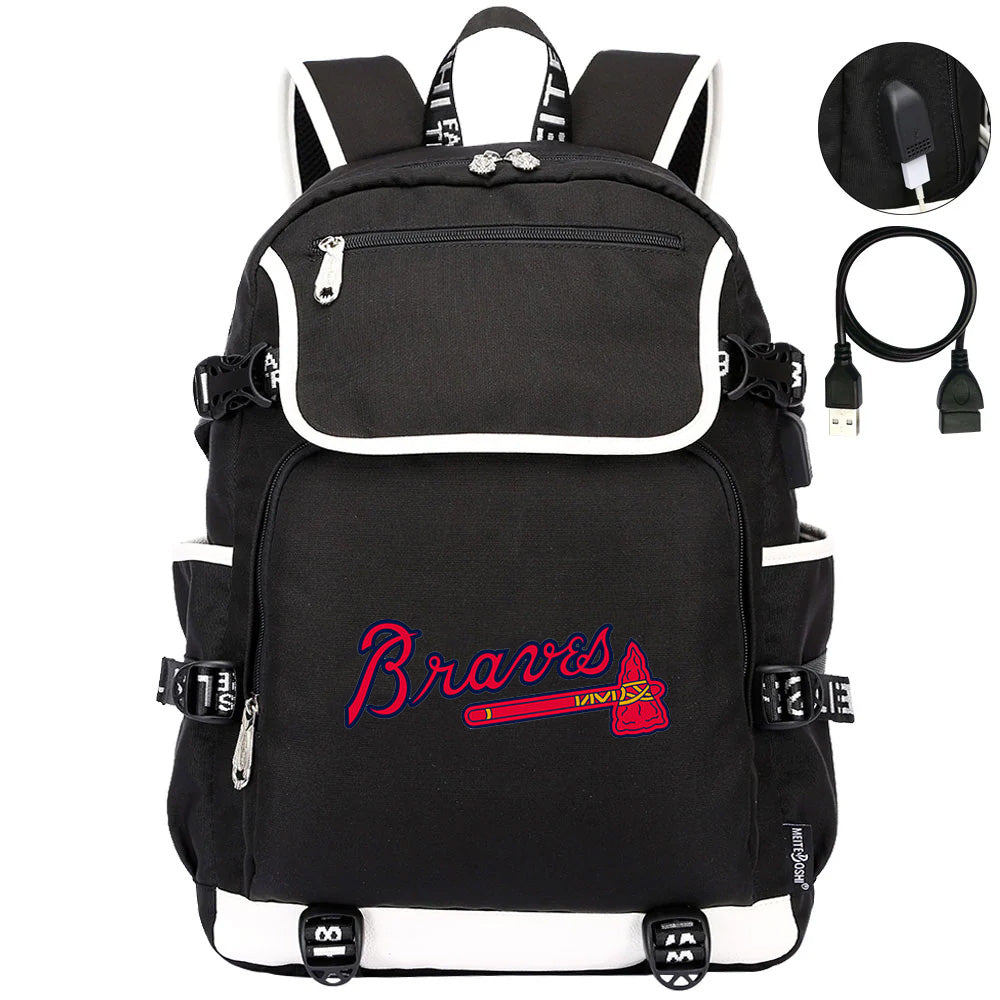 Atlanta Braves Backpack School Notebook Travel Bags