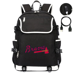 Atlanta Braves Backpack School Notebook Travel Bags