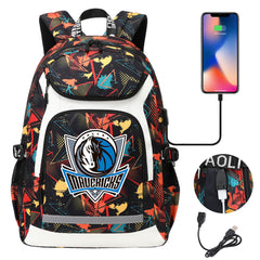 Dallas Mavericks Backpack School Notebook Travel Bags With USB