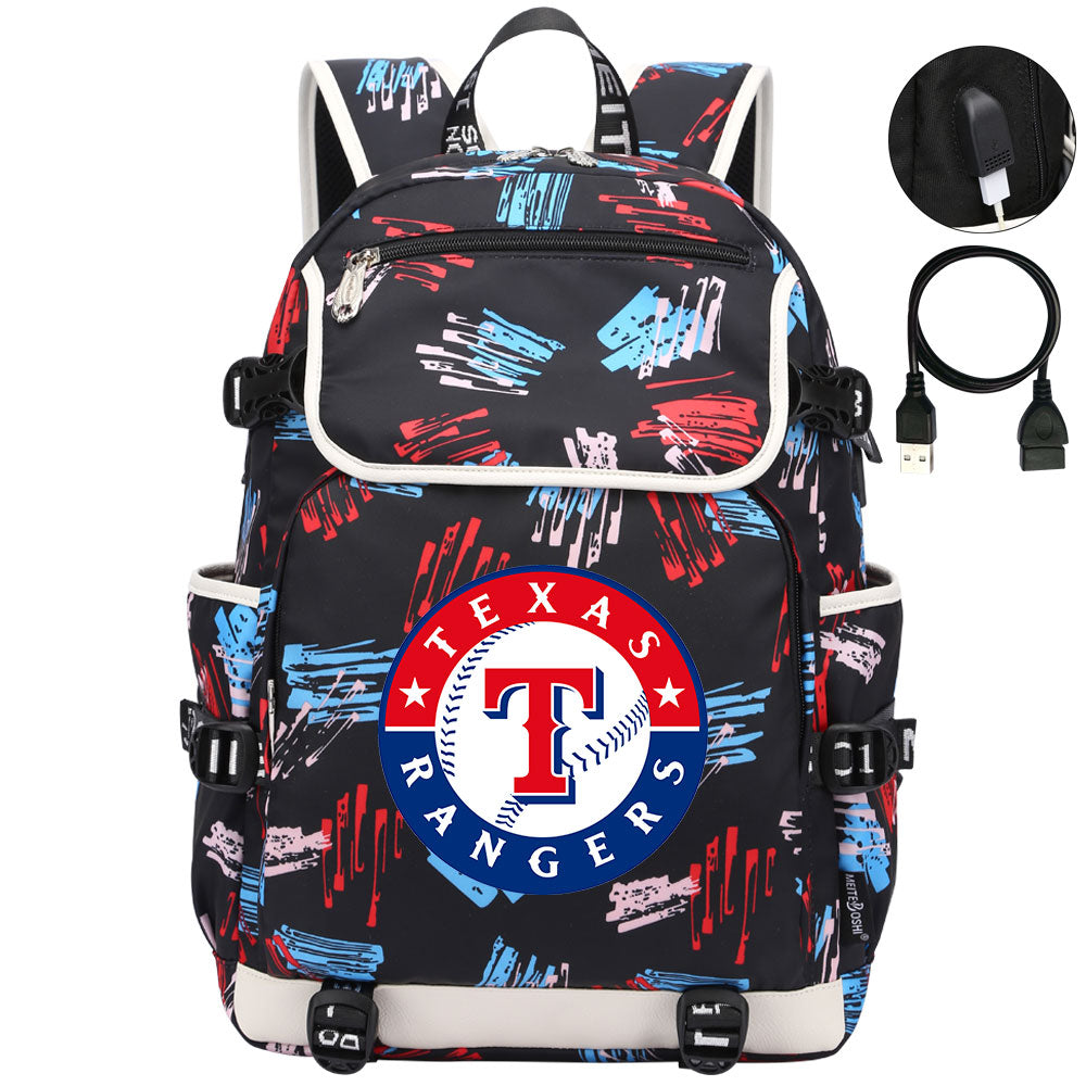 Texas Rangers Backpack School Notebook Travel Bags