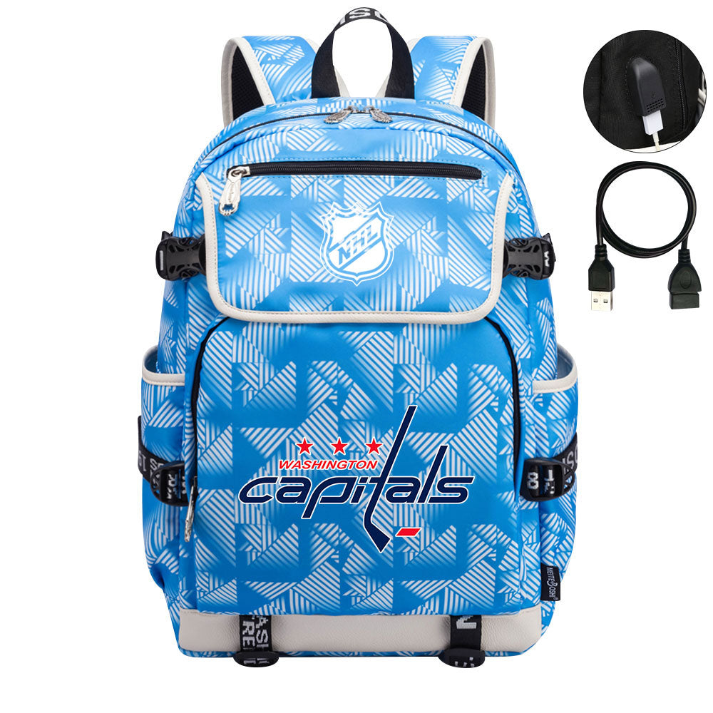 Washington Capitals Hockey League Backpack School Notebook Travel Bag