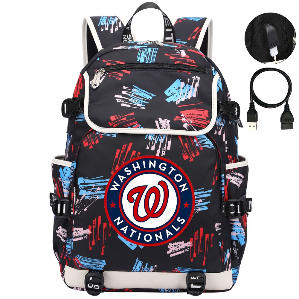 Washington Nationals Backpack School Notebook Travel Bags