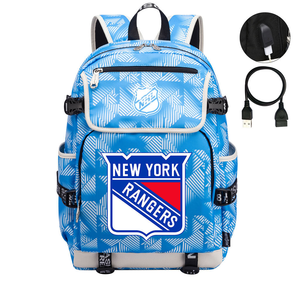 New York Rangers Hockey League Backpack School Notebook Travel Bag