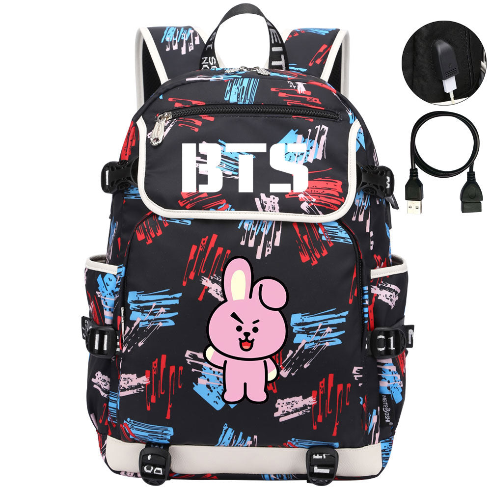 BTS Cooky Backpack School Notebook Travel Bags