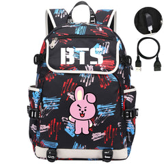 BTS Cooky Backpack School Notebook Travel Bags