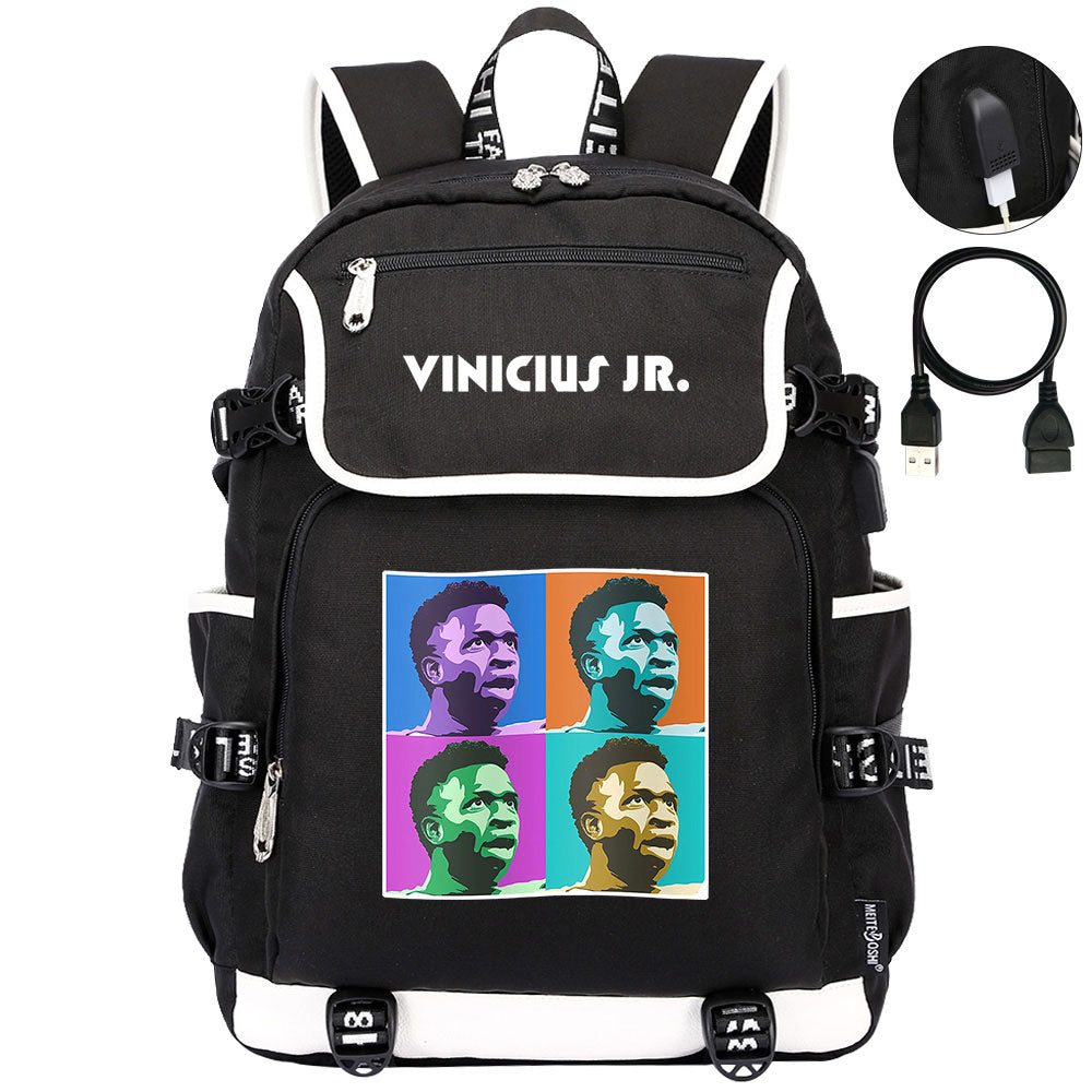Vinicius Junior FC Backpack School Notebook Travel Bags