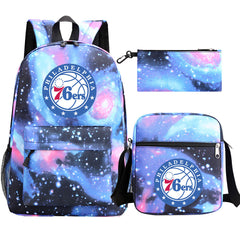 Philadelphia 76ers Basketball School Backpack Shoulder Bag Pencil Bags 3pcs Set