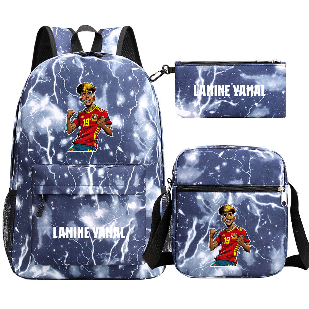 Lamine Yamal Football Player School Backpack Shoulder Bag Pencil Bags 3pcs Set