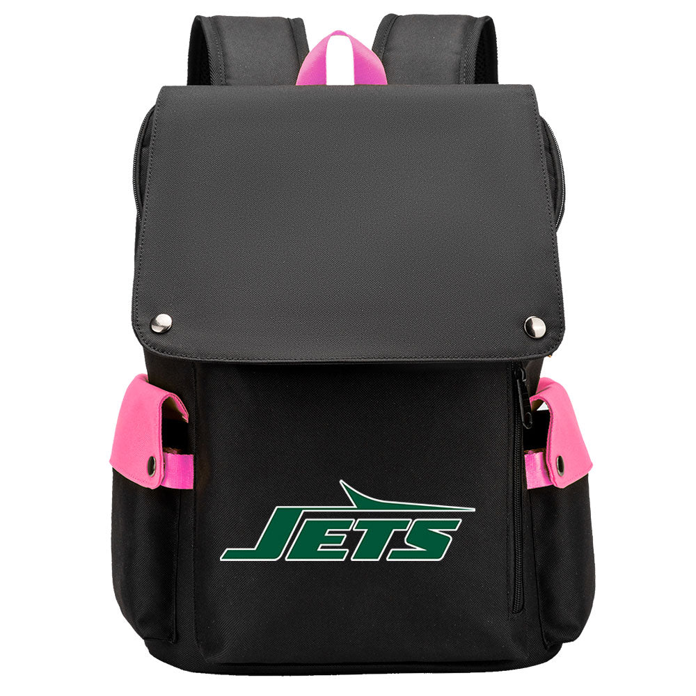 New York Jets Football Team Rugby Laptop Backpack Oxford School Bag