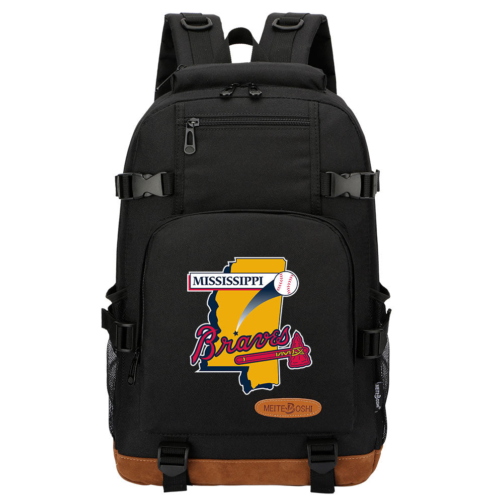 Mississippi Braves Waterproof Backpack School Notebook Travel Bag