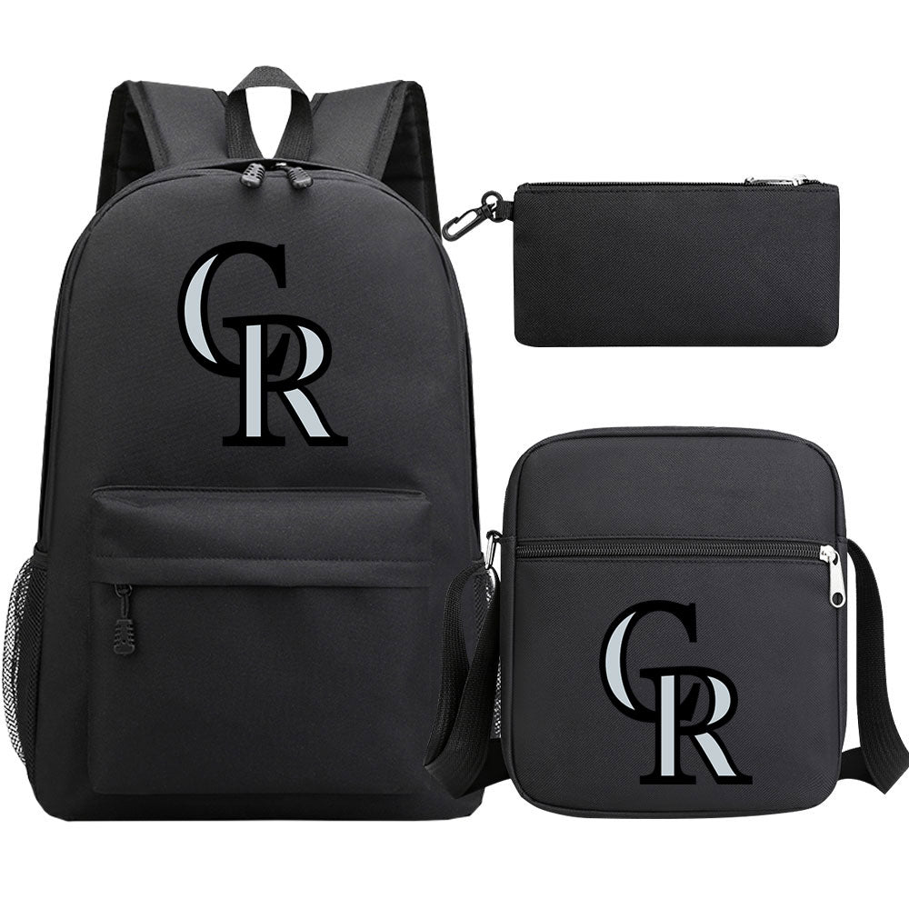 Colorado Rockies Baseball School Backpack Shoulder Bag Pencil Bags 3pcs Set
