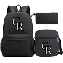 Colorado Rockies Baseball School Backpack Shoulder Bag Pencil Bags 3pcs Set