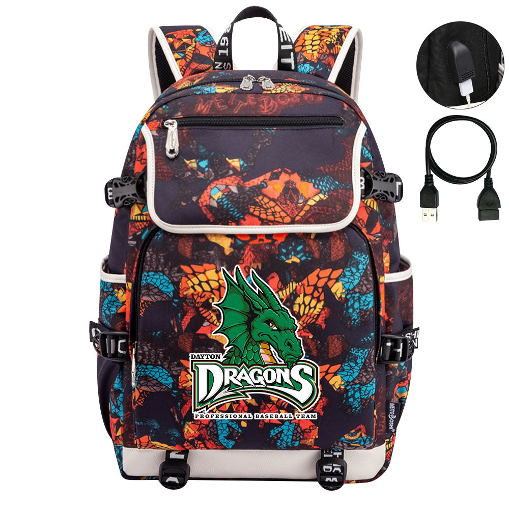 Dayton Dragons Backpack School Notebook Travel Bags